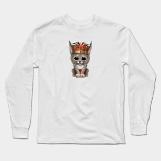 Cute Royal Lynx Wearing Crown Long Sleeve T-Shirt